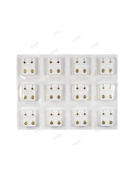 Orecchini brillantini in acciaio 12 colori assortiti