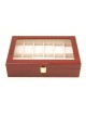 Scatola in mogano con 10 box porta orologi