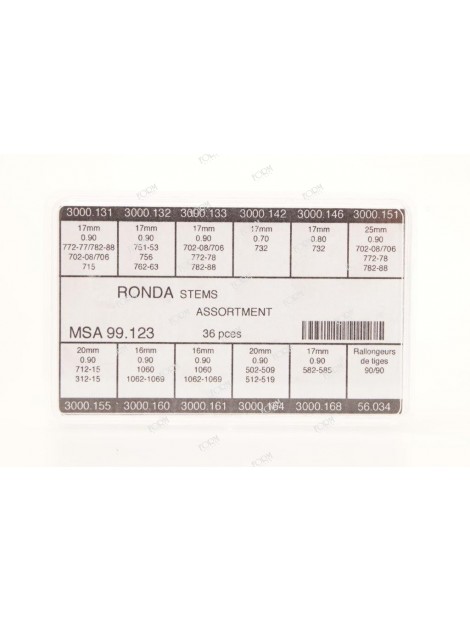 Assortimento di 36 tiges Ronda quartz