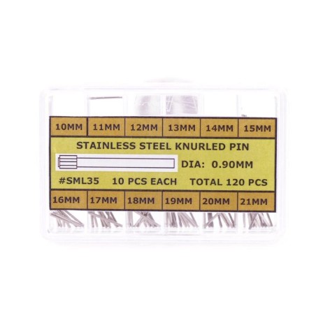 Assortimento perni in acciaio inox diametro 0.90 mm